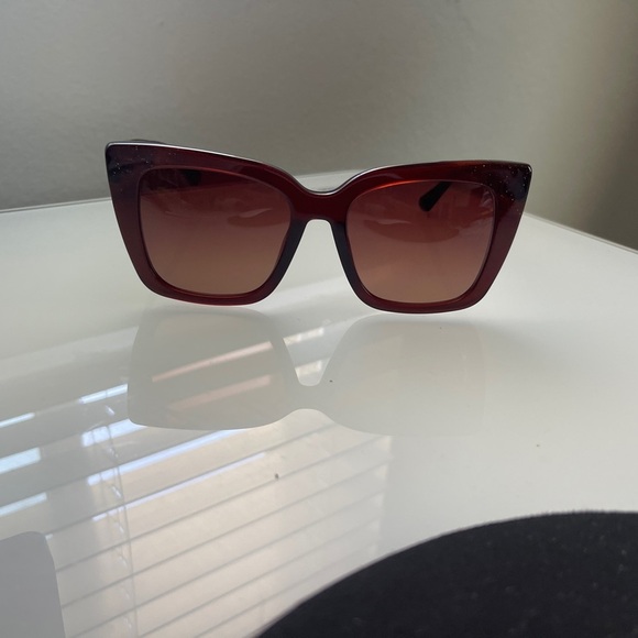 Diff Eyewear Accessories - DIFF Lizzy Sunglasses Chestnut Crystal Frame Brown Gradient Lenses Oversized